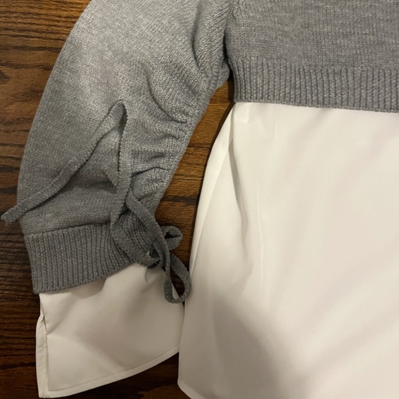 MIXED MEDIA SWEATER TWOFER;  Size Small NWT - Picture 4 of 4